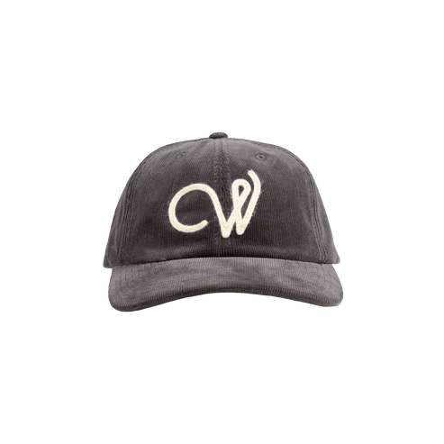 W grey corduroy hat front Wilder Woods